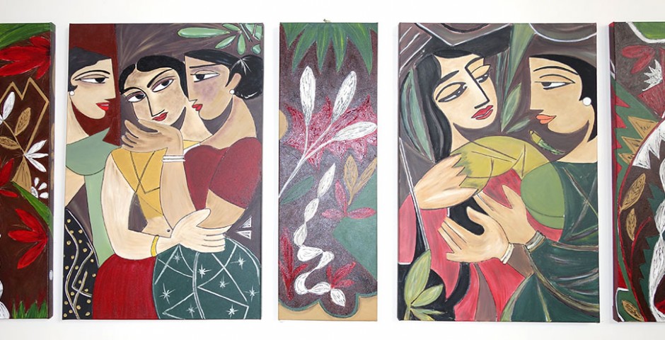 GK10040 - 2 Panels of 24 x 36 inches & 3 Panels 12 x 36 Inches